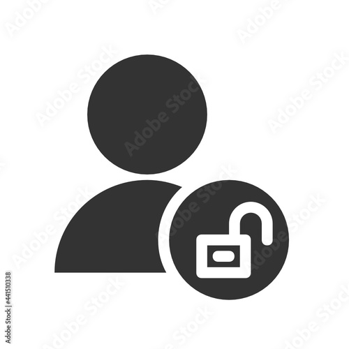 Unlock , Users solid icon.