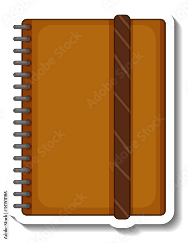 A sticker template with a notebook isolated
