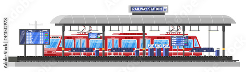 Modern Railway Station with High Speed Train