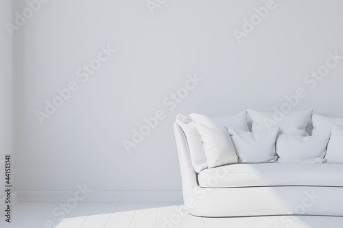 White room with sofa. 3d re...