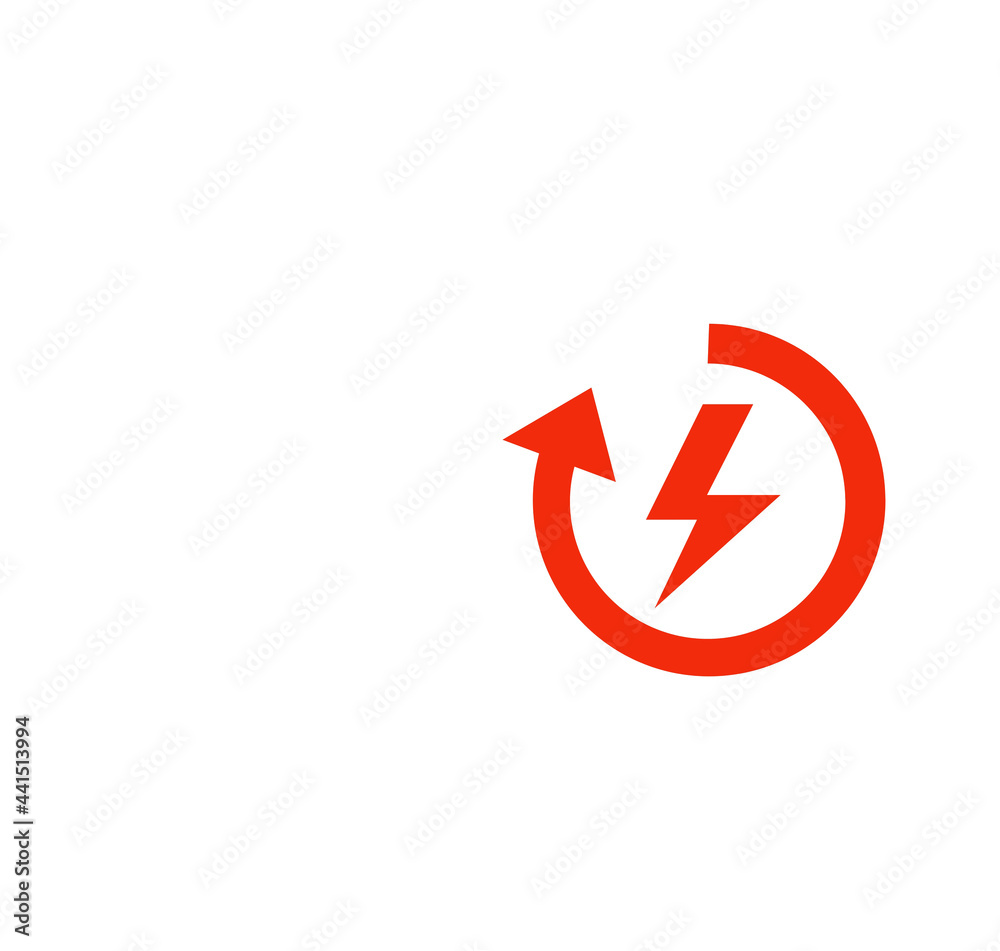 Illustration of a simple energy icon on white background with copy and text space. Illustration of a simple energy icon on white background with copy and text space.