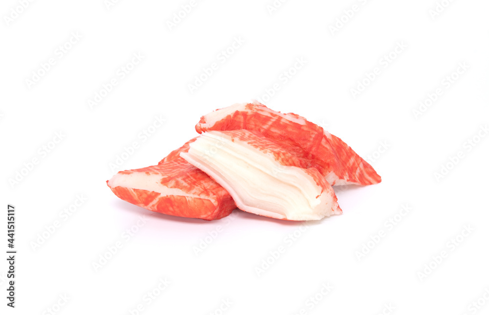 Crab kanikama isolated on white background. Japanese food Crab kanikama isolated on white background. Japanese food