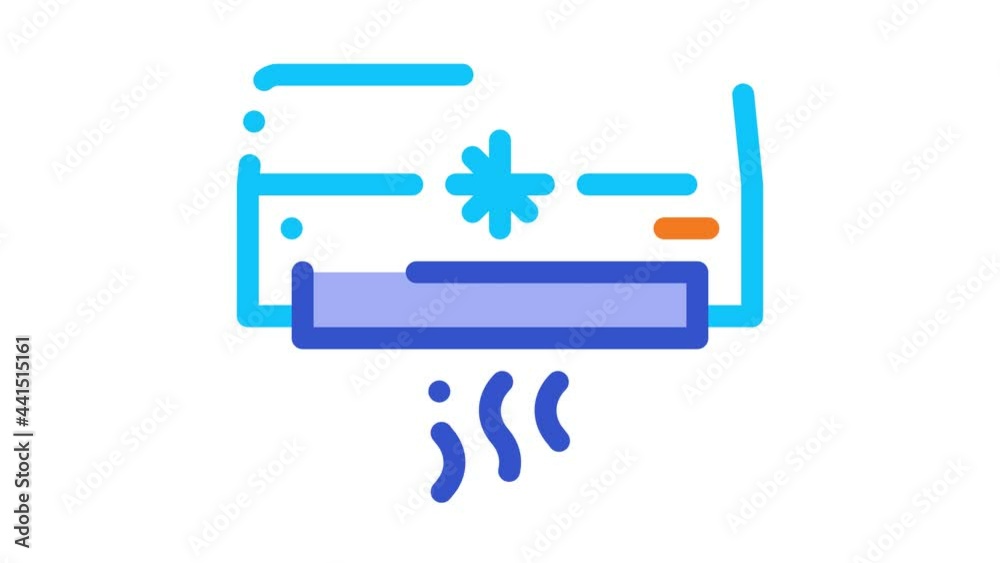 Air Conditioner Cooling Power Technology animated icon on white background Air Conditioner Cooling Power Technology animated icon on white background