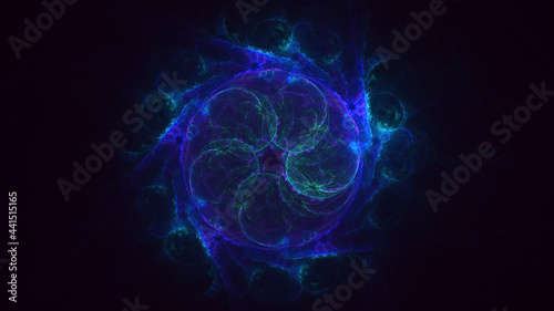 3D rendering abstract multicolor fractal light background