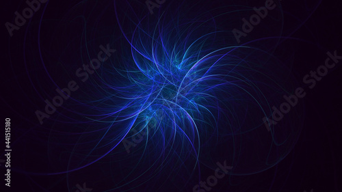 3D rendering abstract multicolor fractal light background