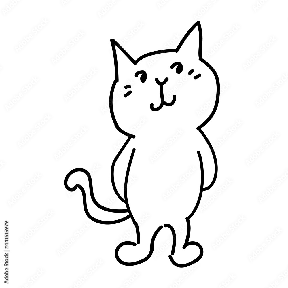 可愛い笑っている白猫の全身イラスト
可愛い笑っている白猫の全身イラスト