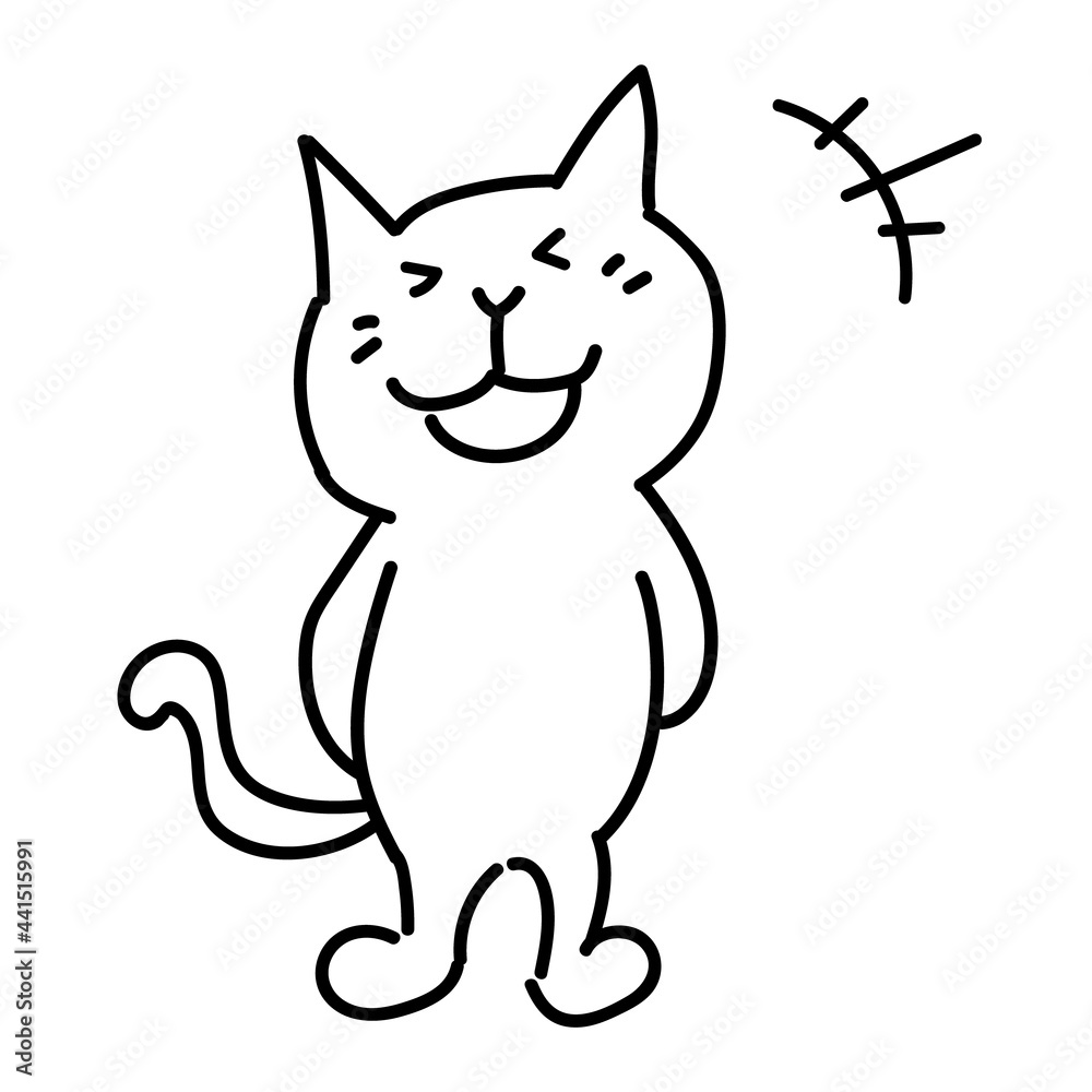 可愛い笑っている白猫の全身イラスト
可愛い笑っている白猫の全身イラスト