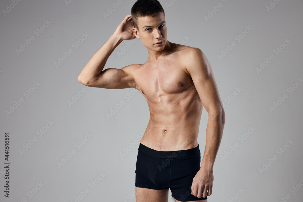 athlete on gray background gesturing with hands cropped view 