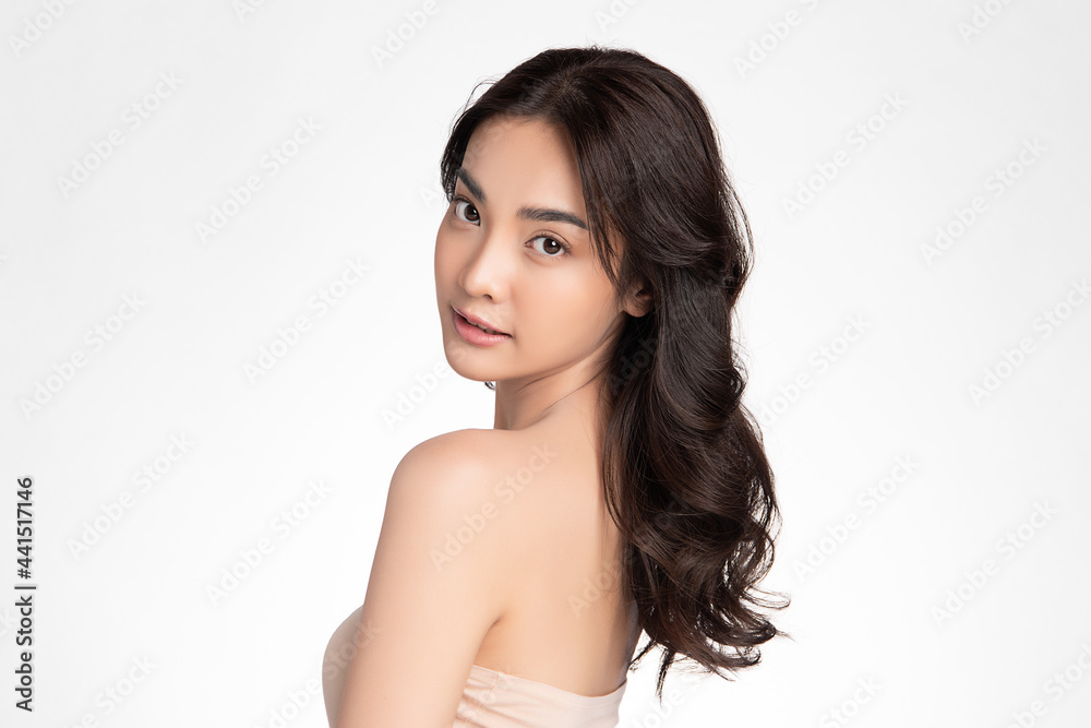 Beautiful young asian woman with clean fresh skin on white background, Face care, Facial treatment, Cosmetology, beauty and spa, Asian women portrait. Beautiful young asian woman with clean fresh skin on white background, Face care, Facial treatment, Cosmetology, beauty and spa, Asian women portrait.