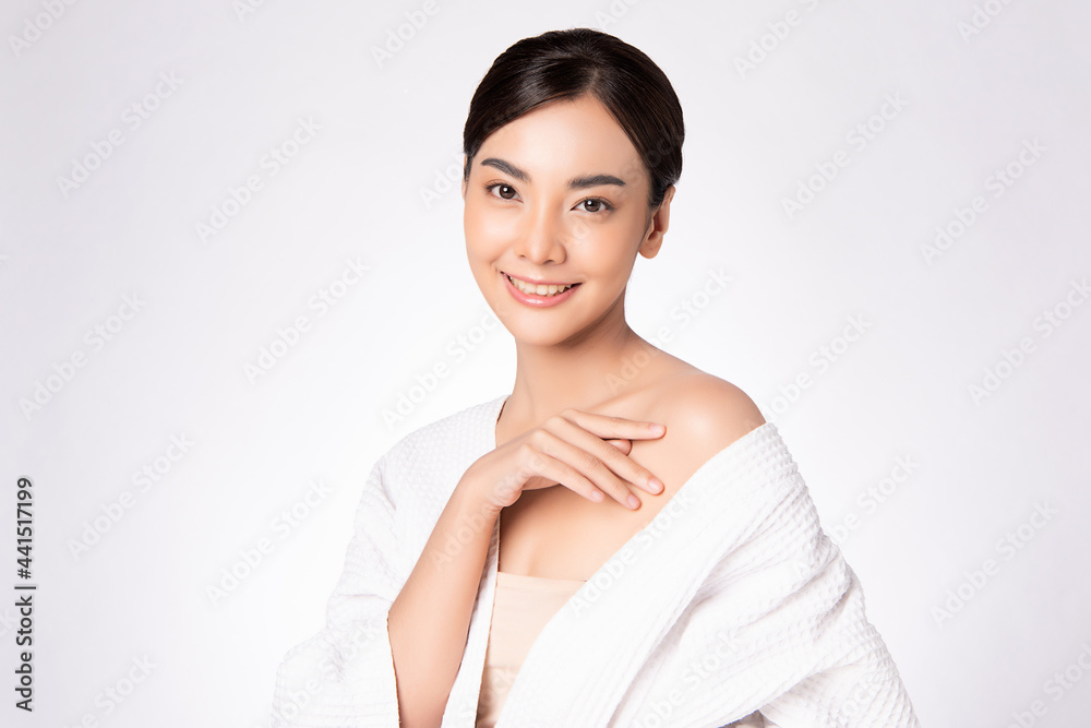 Beautiful young asian woman with clean fresh skin on white background, Face care, Facial treatment, Cosmetology, beauty and spa, Asian women portrait. Beautiful young asian woman with clean fresh skin on white background, Face care, Facial treatment, Cosmetology, beauty and spa, Asian women portrait.