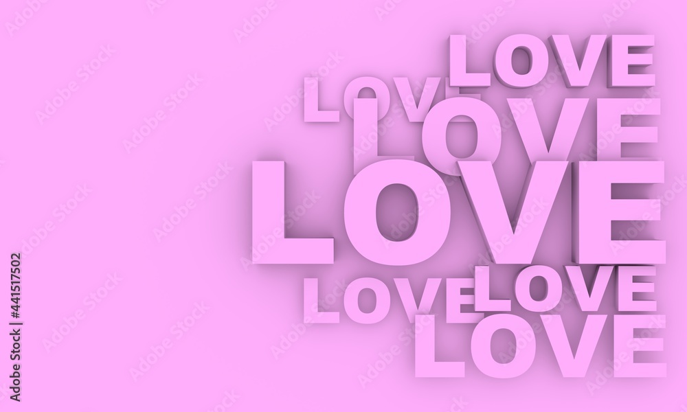 Words cloud relative to love on pink backdrop Words cloud relative to love on pink backdrop