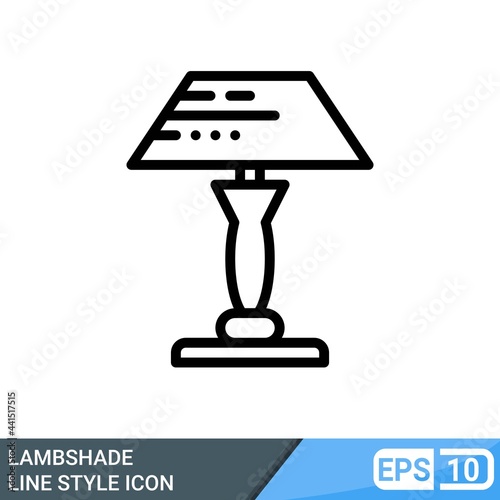 Lampshade icon in line style isolated on white background. EPS 10