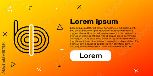 Line Climber rope icon isolated on yellow background. Extreme sport. Sport equipment. Colorful outline concept. Vector