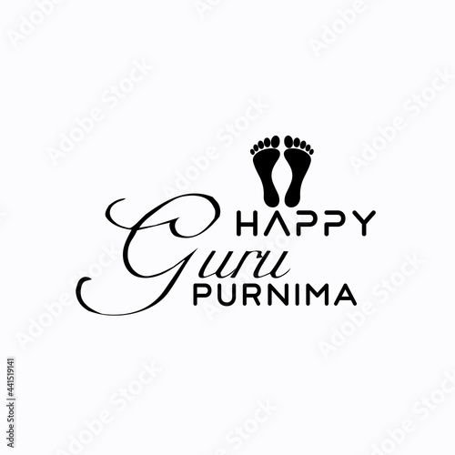 vector illustration of Happy guru Purnima greeting card, typography text.