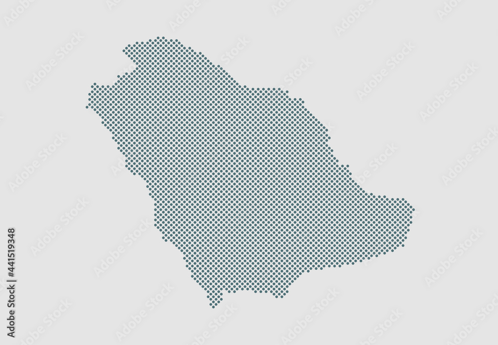 Vector map Saudi Arabia from dots digital template