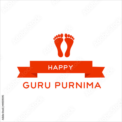 vector illustration of Happy guru Purnima greeting card, typography text.