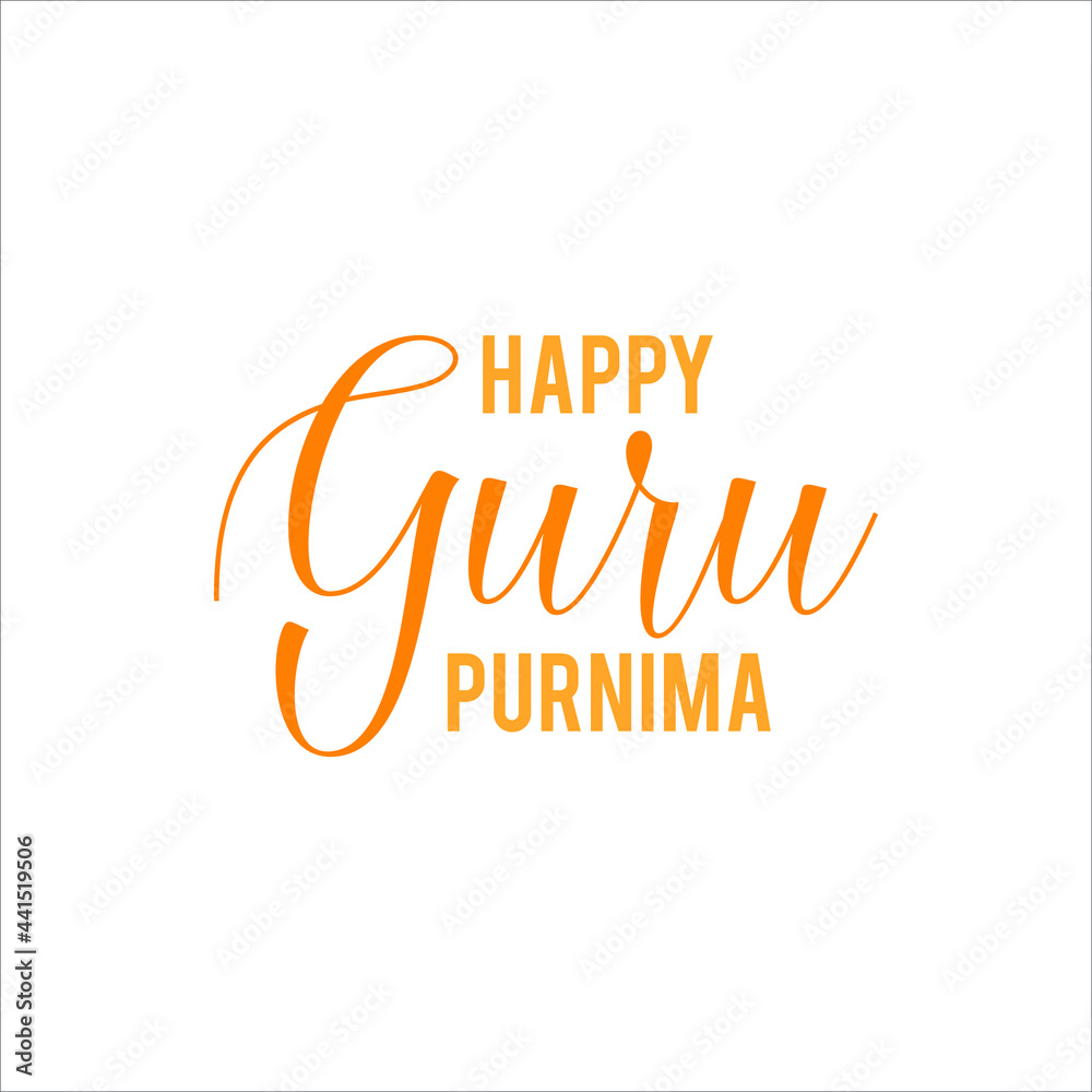 vector illustration of Happy guru Purnima greeting card, typography text. vector illustration of Happy guru Purnima greeting card, typography text.