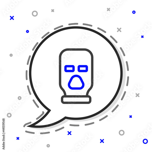 Line Balaclava icon isolated on white background. A piece of clothing for winter sports or a mask for a criminal or a thief. Colorful outline concept. Vector