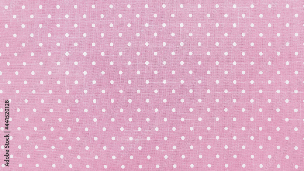 Polka dots pattern and pink tone of cloth, Texture of silk fabric cotton, Wallpaper background