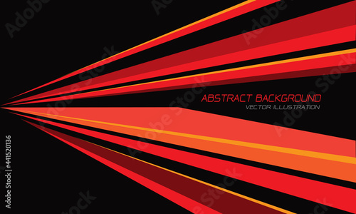 Abstract red yellow orange line speed triangle shape direction on black design modern futuristic background vector illustration.