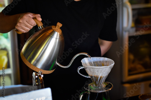 drip coffee, Barista making drips coffee