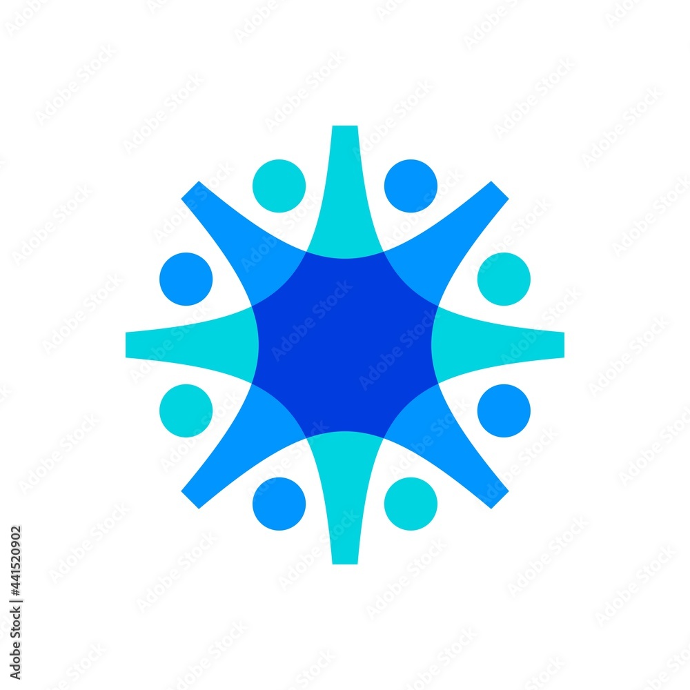 eight people overlapping family team work diversity logo vector icon ...