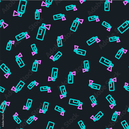 Line Perfume icon isolated seamless pattern on black background. Vector