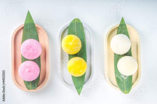 Colorful mochi ice cream photo