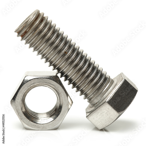 bolt and nut isolated on white background