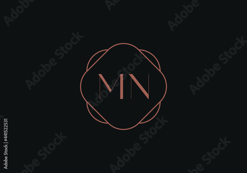 Initial letters MN logo design template