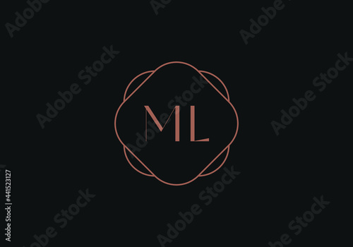 Initial letters ML logo design template