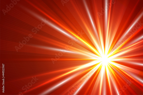 赤い放射状背景 Radial abstract ray background 