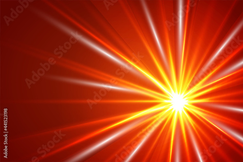 赤い放射状背景 Radial abstract ray background 