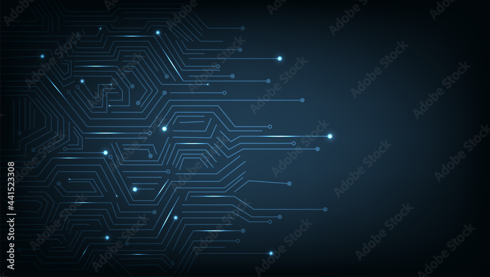 Abstract Circuit board background.Vector abstract technology illustration Circuit board on dark blue background.High tech circuit board connection system concept. Abstract Circuit board background.Vector abstract technology illustration Circuit board on dark blue background.High tech circuit board connection system concept.