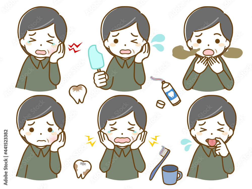 口の中に異常がある中年男性