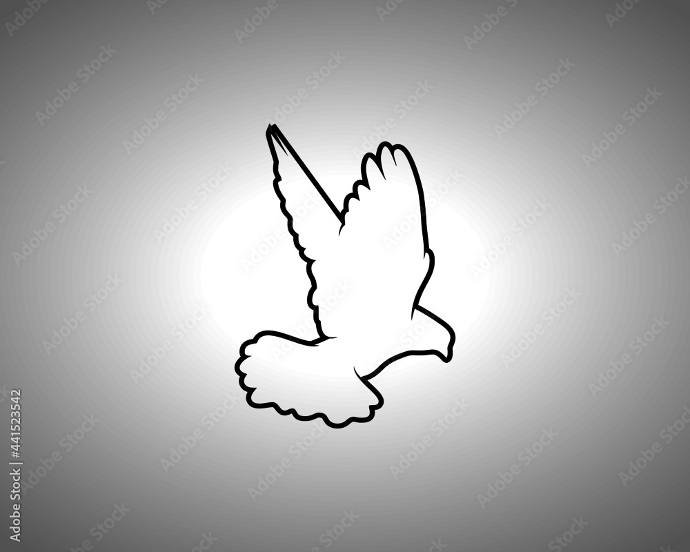 Pigeon Silhouette. Isolated Vector Animal Template for Logo Company, Icon, Symbol etc