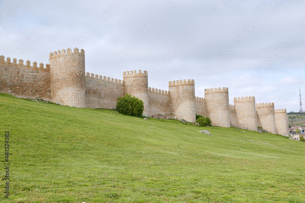 Ancient medieval city walls of Avila, Spain