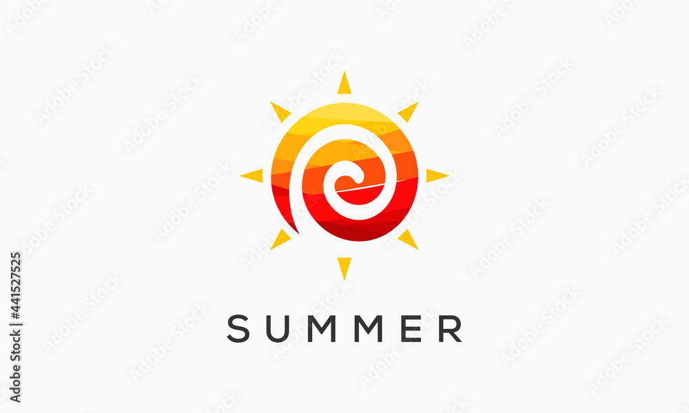 Abstract Sunny day Logo designs symbol, abstract sun vector logo template