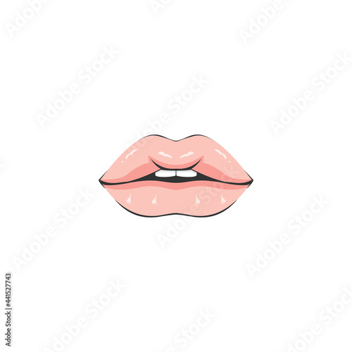 beautiful and seductive lips illustration, pink lips, beautiful.