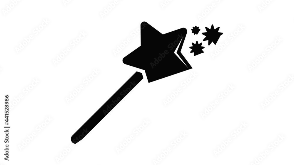 Magic wand icon animation simple best object on white Magic wand icon animation simple best object on white