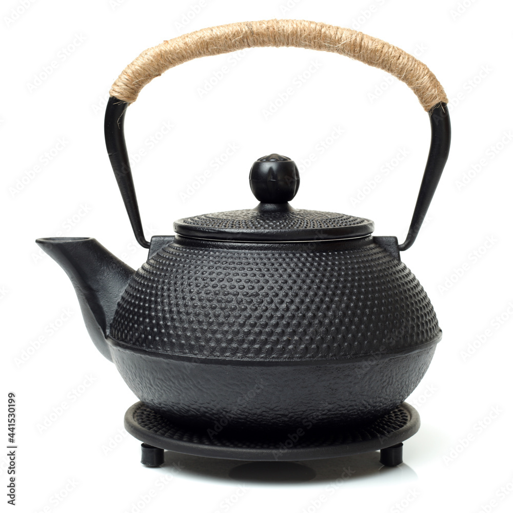 iron japanese teapot isolated on white background iron japanese teapot isolated on white background