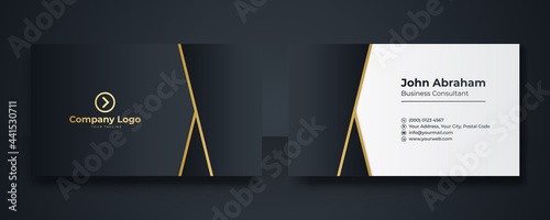 Black and gold creative business card template. Modern Business Card - Creative and Clean Business Card Template. Elegant luxury clean dark business card Vector illustration