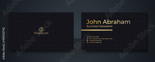 Black and gold creative business card template. Modern Business Card - Creative and Clean Business Card Template. Elegant luxury clean dark business card Vector illustration