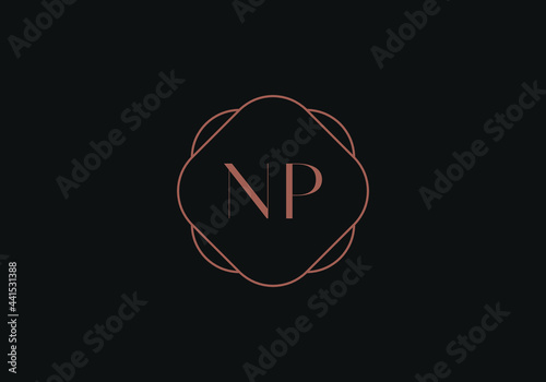 Initial letters NP logo design template