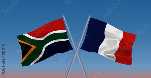フランスと南アフリカ共和国の国旗