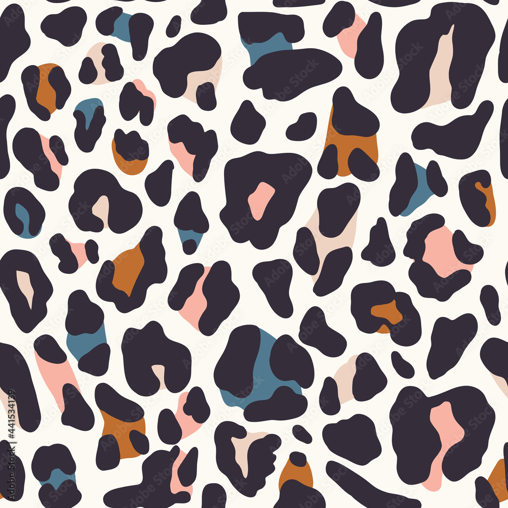 Vector leonard print seamless pattern. Trendy color exotic illustration for wallpaper, fabric