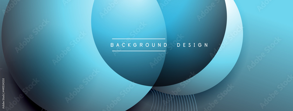 Gradient circles with shadows. Vector techno abstract background. Modern overlapping forms wallpaper background, design template Gradient circles with shadows. Vector techno abstract background. Modern overlapping forms wallpaper background, design template
