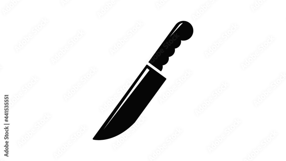Knife icon animation simple best object on white Knife icon animation simple best object on white
