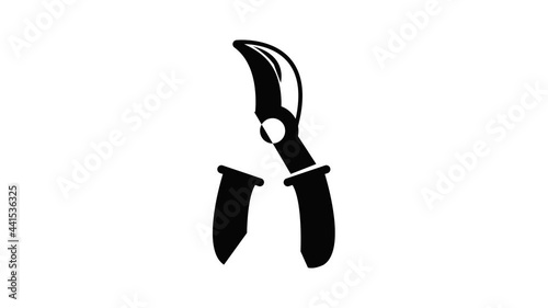 Grape scissors icon animation simple best object on white