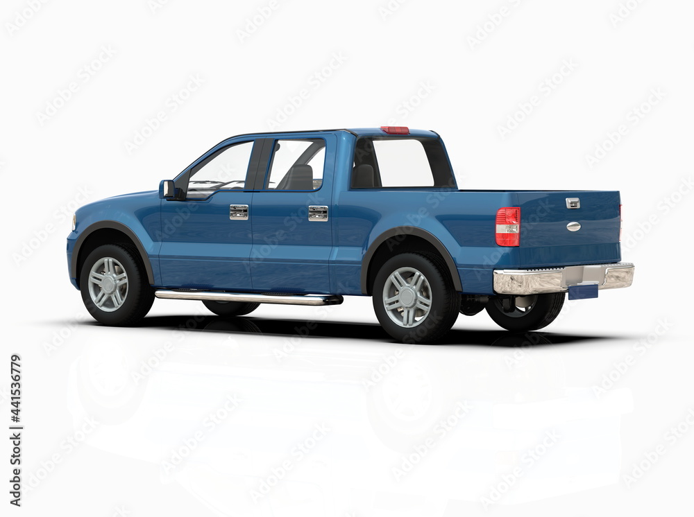 Generic and Brandless Pickup Truck with Enclosed Cabin Isolated on White 3d Illustration Generic and Brandless Pickup Truck with Enclosed Cabin Isolated on White 3d Illustration